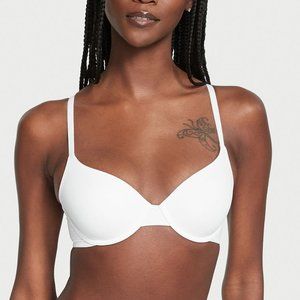 Victoria's Secret - Lightly-Lined Demi Bra & Thong - 34DD - White - NWT!